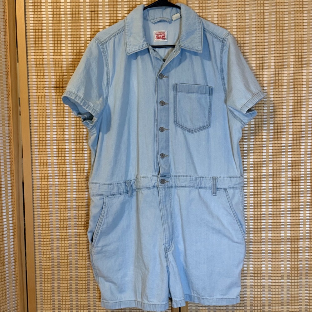 Levi's Light Blue Denim Short Sleeve Romper
